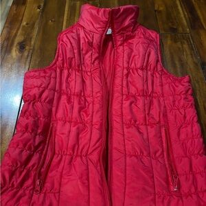 New York & Company Vibrant Red Puffer Vest